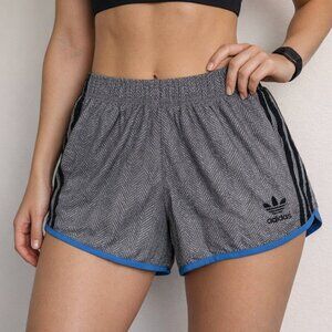 adidas Gray Athletic Shorts with Blue Trim